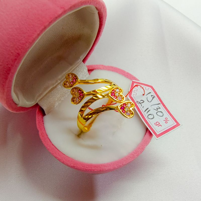 Cincin model saudi/dubai/etnik/krawangan emas asli 375% 30%