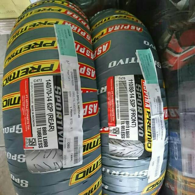 Paket ban tubeless depan dan belakang motor aerox pcx 110