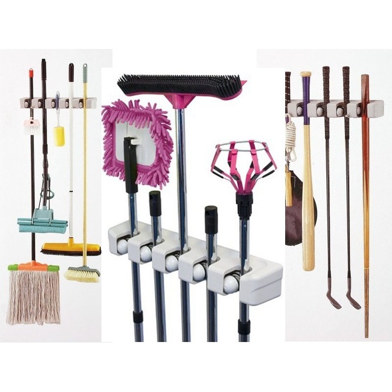 TBI 5 GANTUNGAN SAPU &amp; 6 HOOK MAGIC BROOM ORGANIZER - AS SEEN ON TV