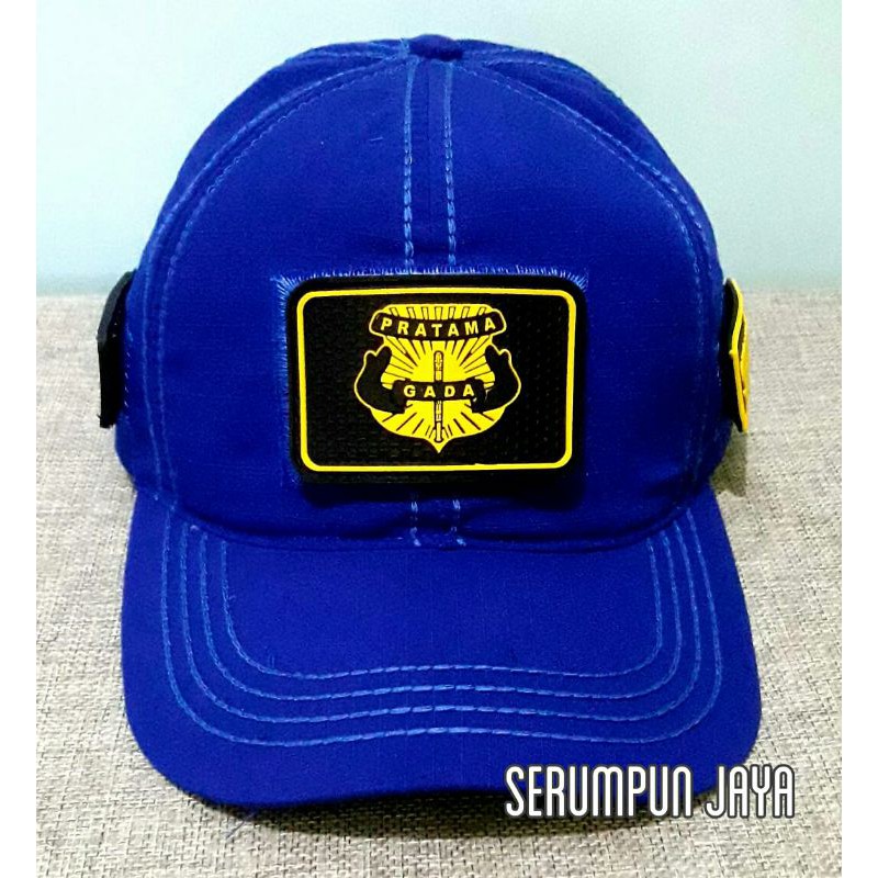 TOPI GADA PRATAMA - TOPI GADA PRATAMA VELCRO BIRU 3PATCH