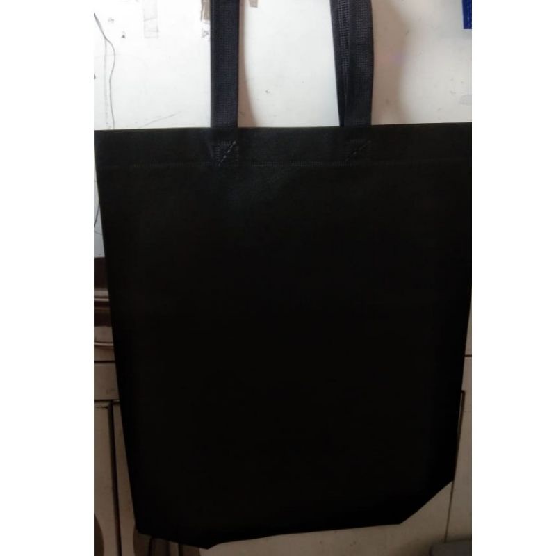 TAS BELANJA - TAS GOODIE BAG - TAS SPUNDBOND HITAM POLOS 25X35