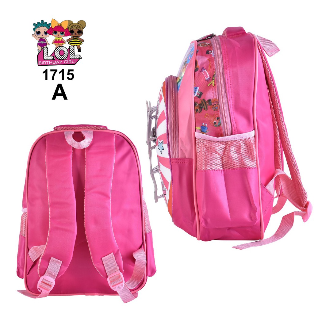 Tas Ransel Cartoon Anak Perempuan Lampu+ Music 1715 14&quot;,(Frozen,LOL,Little Pony,UnIcorn,Hello Kitty)