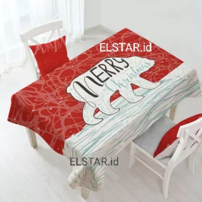 Aksesoris Natal - Dekorasi Kursi Natal Motif Taplak Taplak Natal Makan 6 Cloth Taplak Me