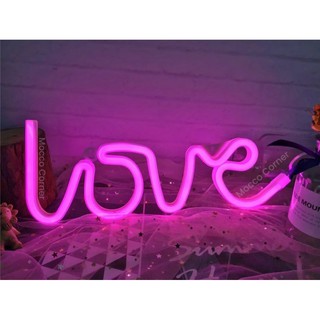 Neon Love Sign Neon LED Pink / Lampu Neon Hias / Room Decor / Hias