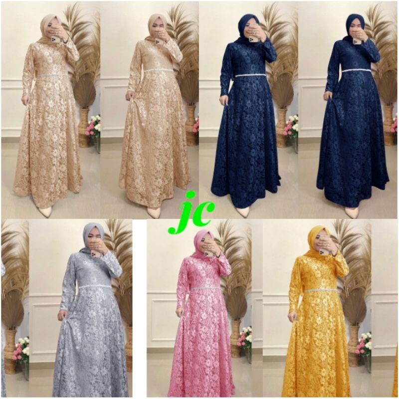 JCZR - Maxi Yunaya XL / Gamis Wanita Terbaru / Maxi Muslim Mewah Kekinian