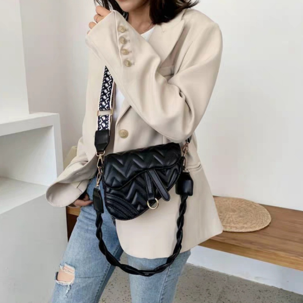 Tas Selempang Wanita Import CR7350 Tas Jakarta Tas Selempang Tas Saddle Sling Bag Wanita