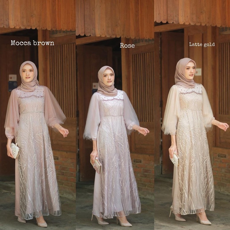 GAMIS LEBARAN 2022 LUNA DRESS GAMIS PESTA GAMIS KONDANGAN KEBAYA MODERN TERBARU GAMIS WANITA GAMIS L