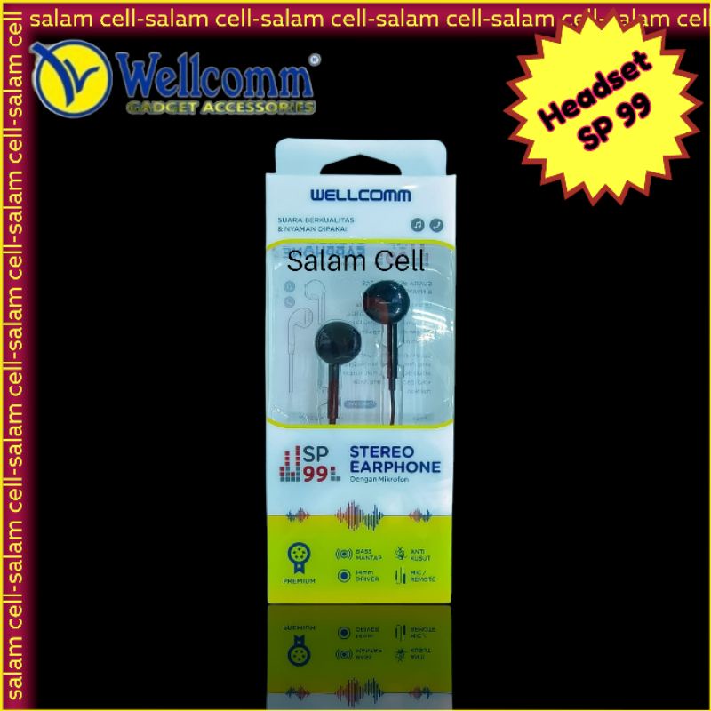 Headset WELLCOMM SP99 Bass Mantap Anti kusut Original Garansi Resmi