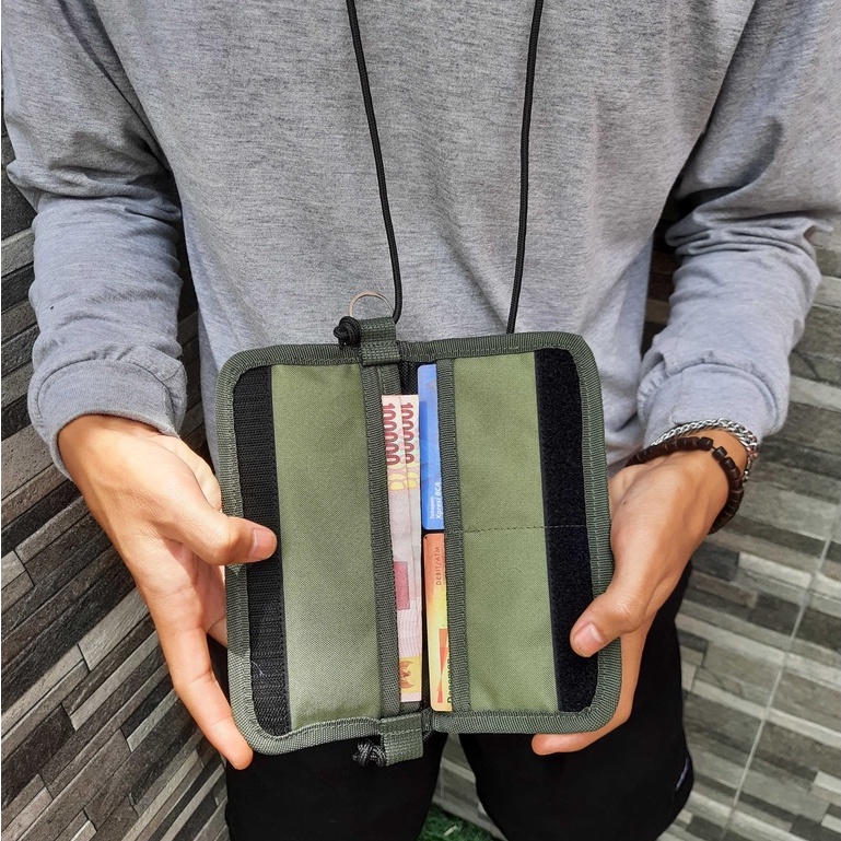 Tas Selempang Hp Mini Sako Hanging Fold Wallet Dompet Hp &amp; Kartu