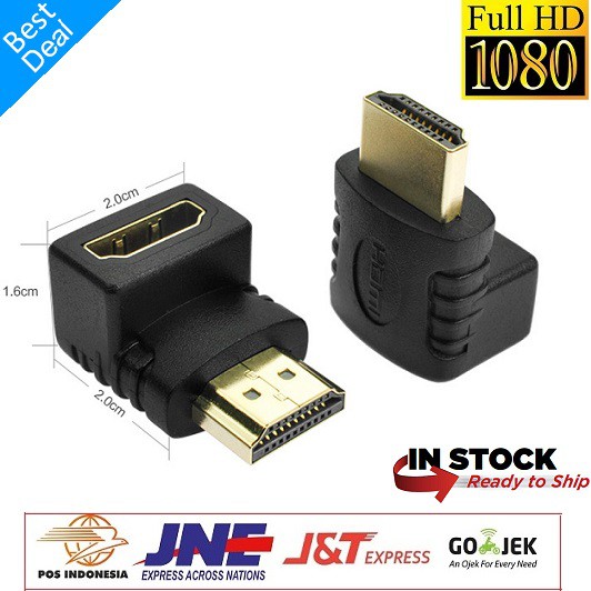 Konektor Plug Hdmi L Shape 90 Drajat Female To Male