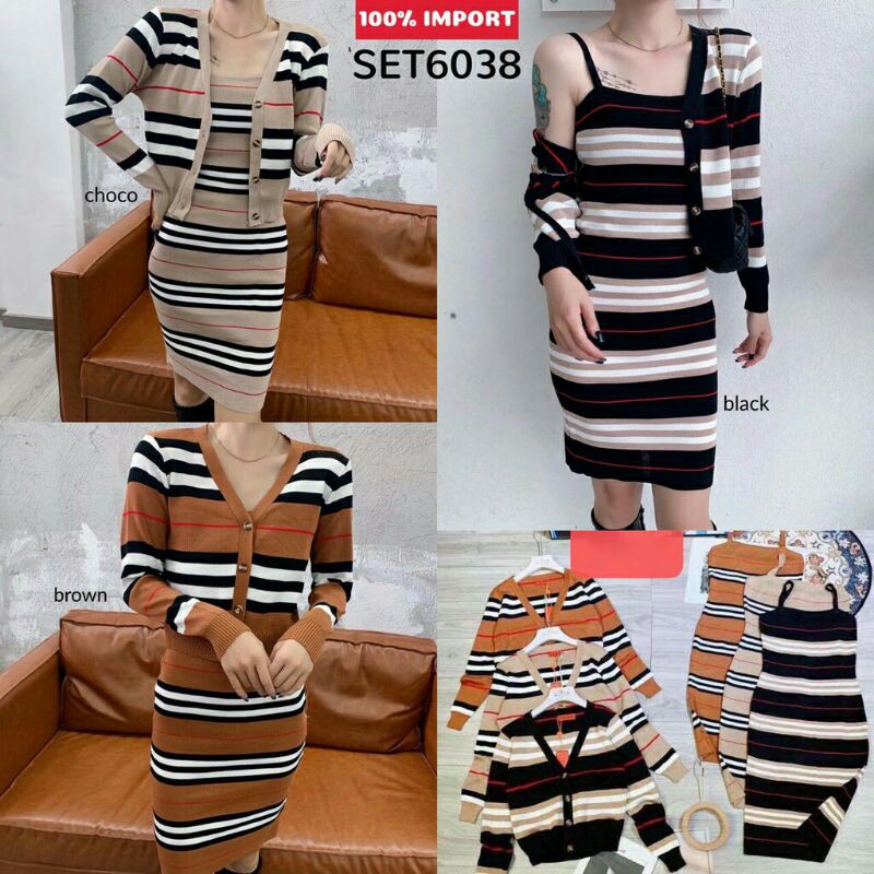 BB Premium Knit Set Dress & Cardigan