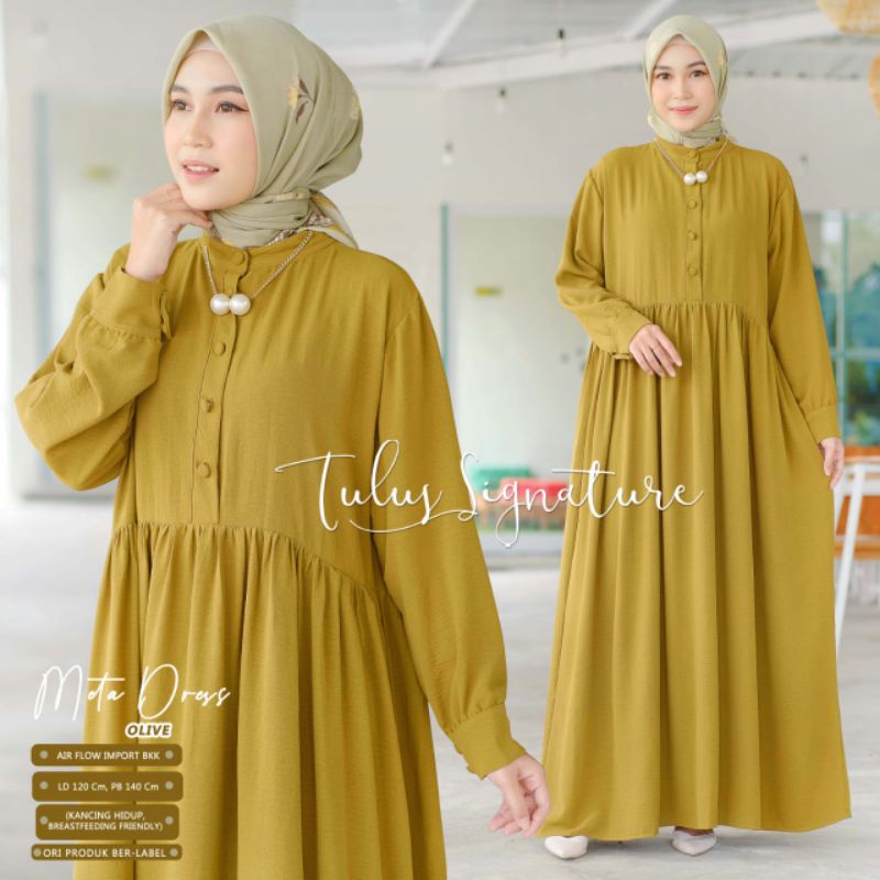 META DRESS BY TULUS SIGNATURE / DRESS MUSLIMAH / Dress wanita airflow import polos