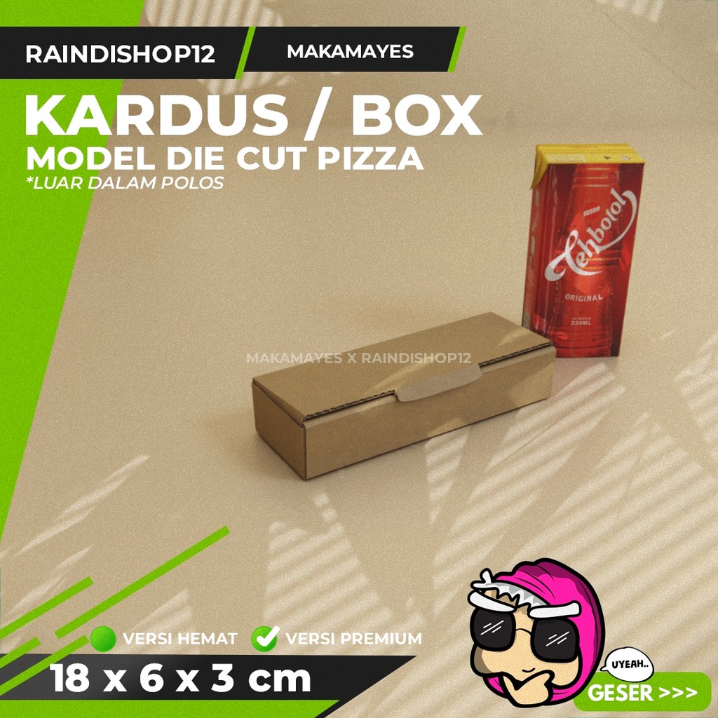 

(MIN 10 PCS) BOX 18 X 6 X 3 CM KARDUS DIE CUT PIZZA KEMASAN PACKAGING KADO