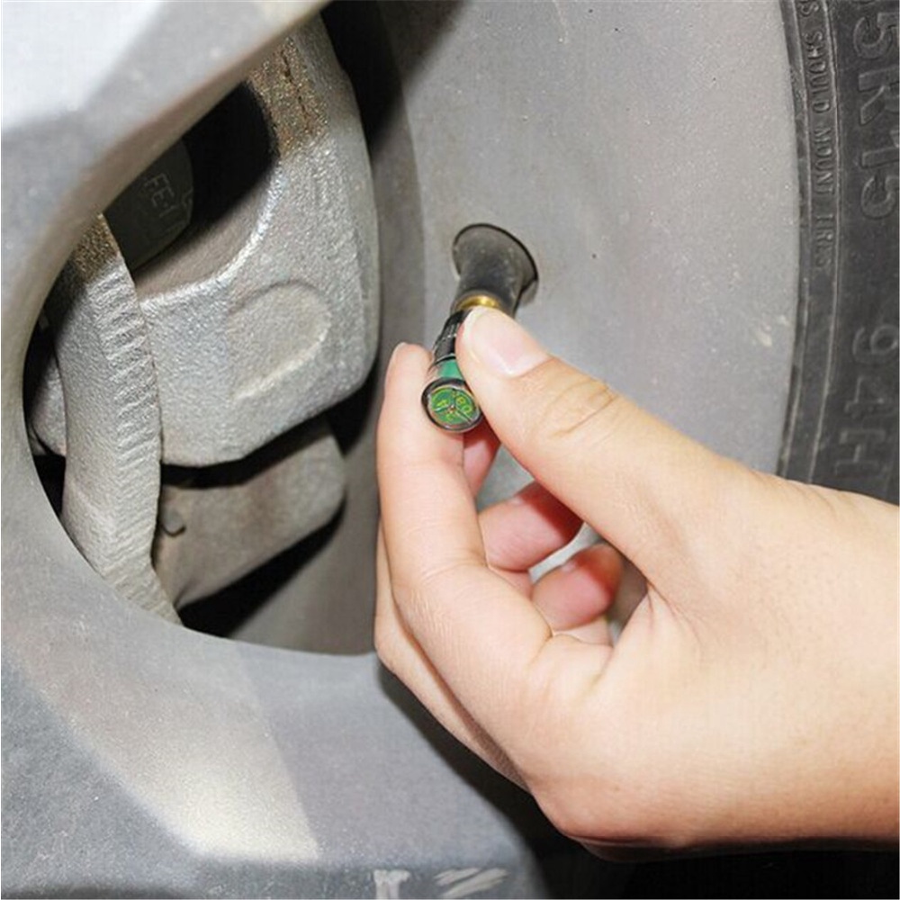 4buah Alat Pengukur Tekanan Ban Mobil Tire Pressure Gauge Alarm Monitoring Penutup Katup Sensor Deteksi Katup Luar