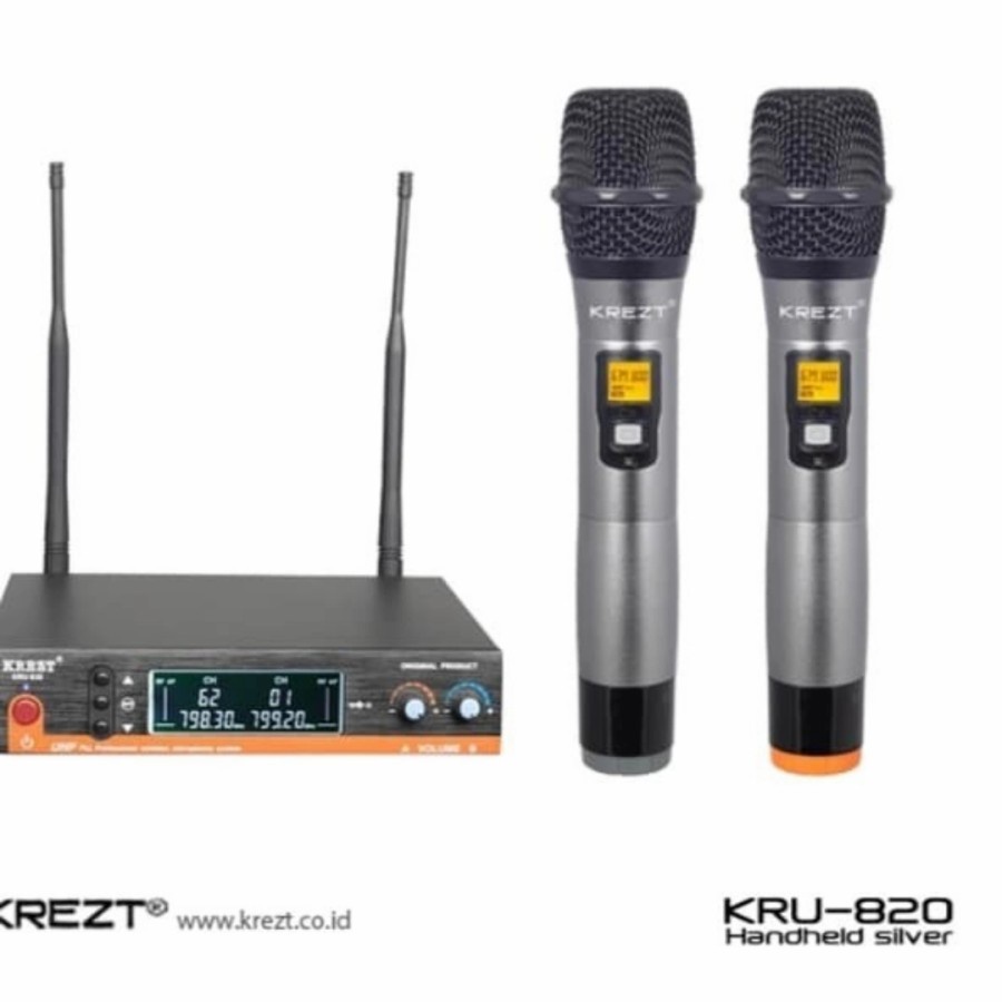 Mic Wireless Krezt KRU 820 (Hitam)