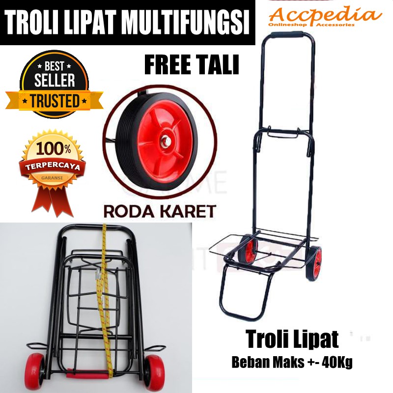 Troli Mini/ Troli Lipat Mini Multifungsi Troli Galon/ Gas/ Koper/ Barang