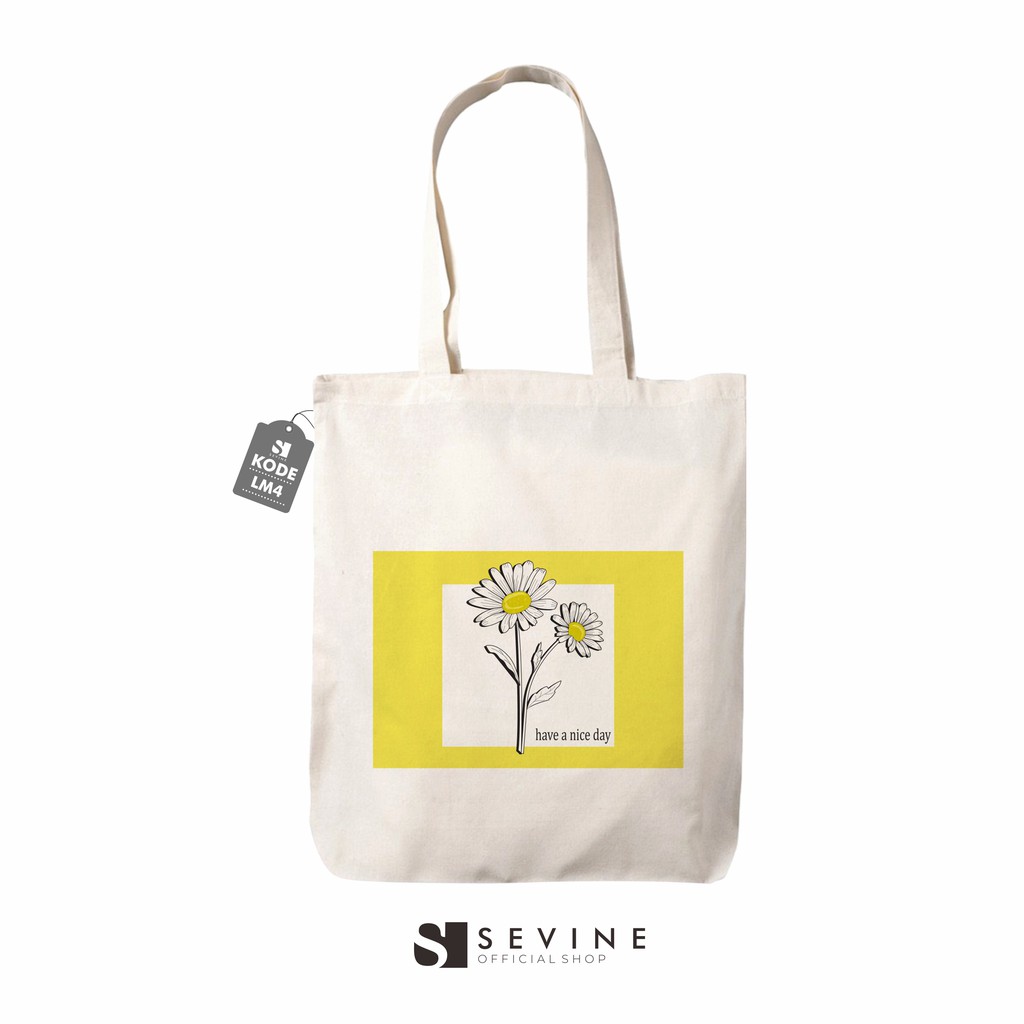 Sevine Totebag Tas Wanita Tote Bag Resleting Quote Motivation - LM