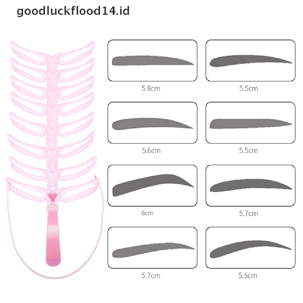 [OOID] 8 in1 Eyebrow Mold Eyebrow Stencils Reusable Design Eyebrow Grooming Card ID