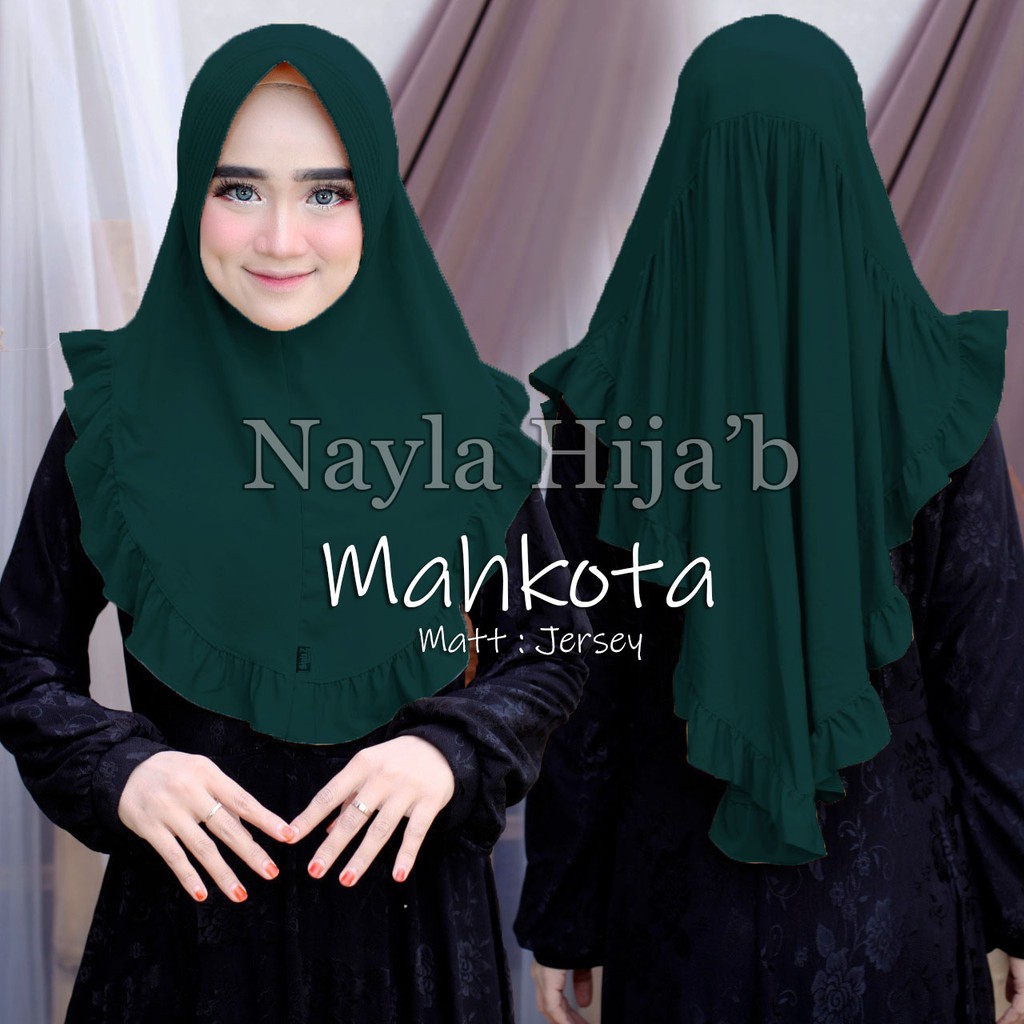 Jilbab Instan terbaru Hijab Bergo Mahkota Kerudung Jersey Premium termurah dan terlaris Nayla Hijab