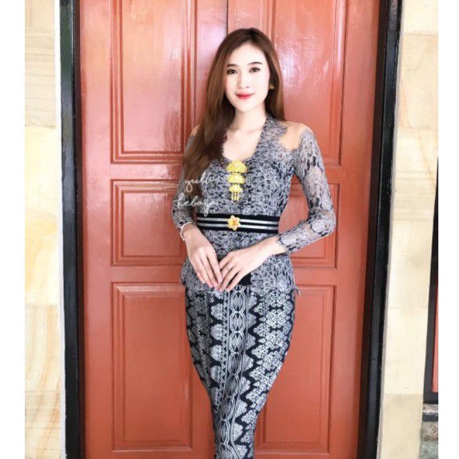 Set Kebaya Jadi Modifikasi Murah | Kebaya Kartini Silver Grey