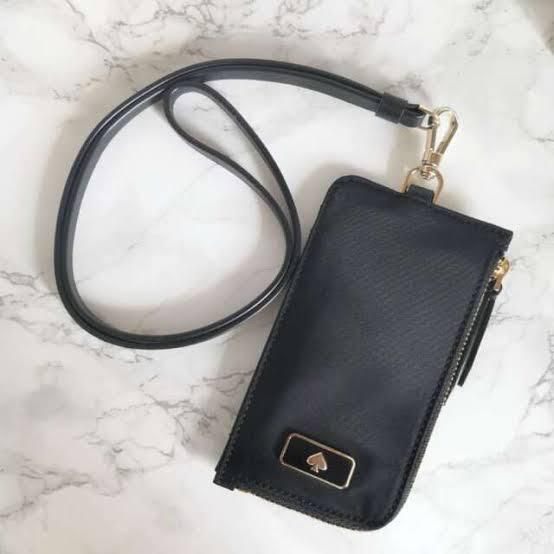 

lanyard kate spade dawn nylon lanyard card case black