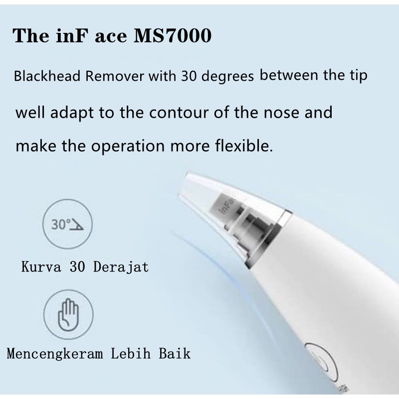 InFace Alat Penyedot Komedo dan Jerawat - Pembersih Muka Blackhead Removal 3 Heads / Alat Perawatan Wajah Untuk Penyedot Pembersih Komedo