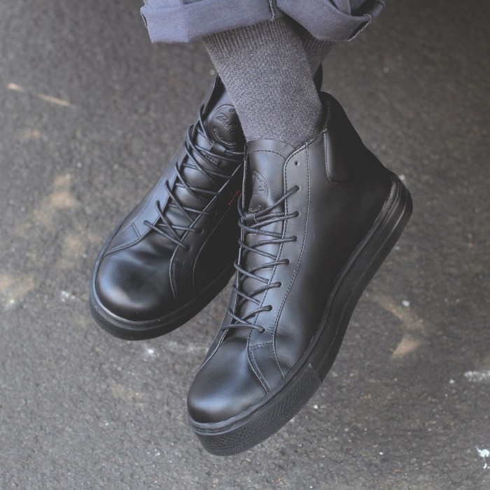 SEPATU BOOTS PRIA BRADLEYS WIRA ORIGINAL KULIT ASLI SAPI BLACK