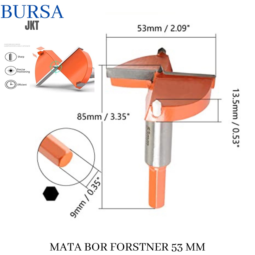 MATA BOR KAYU ENGSEL SENDOK MERAH FORSTNER BIT HOLE SAW 16 - 60 MM