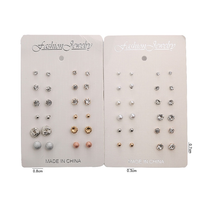 1 Set/mode Anting Set Wanita Sederhana Paduan Berlian Imitasi Bola Anting-Anting Wanita Aksesoris Perhiasan Hadiah