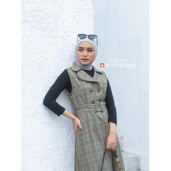 [SOMILA.ID] LONG VEST LINEN KOTAK