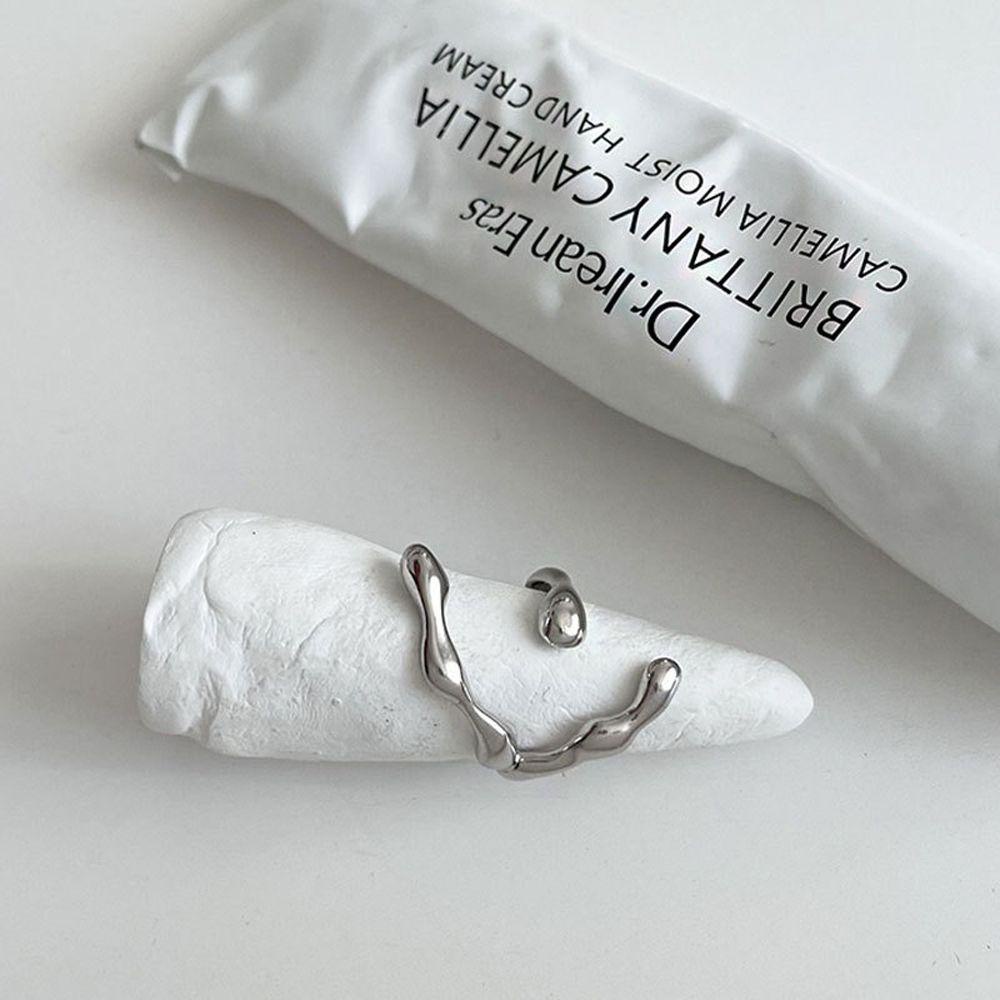 Mxbeauty Cincin Jari Telunjuk Model Terbuka Tidak Teratur Dapat Disesuaikan Gaya Vintage Korea Jepang Untuk Wanita