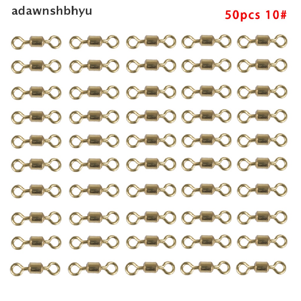 [adawnshbhyu] 50pcs/100pcs Konektor Pancing Ball Bearing Putar Padat Ring Barrel Roll Swivel