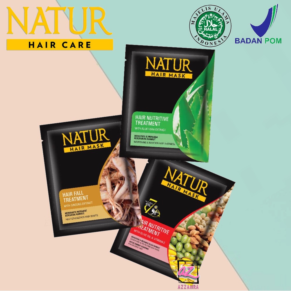 Natur Hair Mask Olive Oil &amp; Vit E | Aloe Vera | Ginseng - 15ml+7,5ml