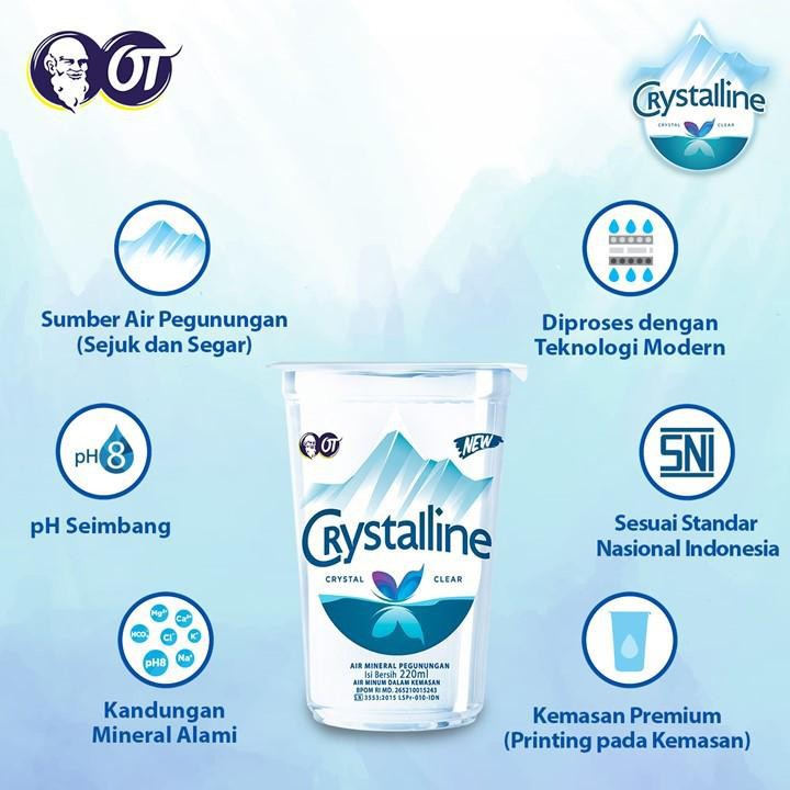 CRYSTALLINE AIR MINERAL ALAMI PEGUNUNGAN PH 8 / 200ML X 48 PCS