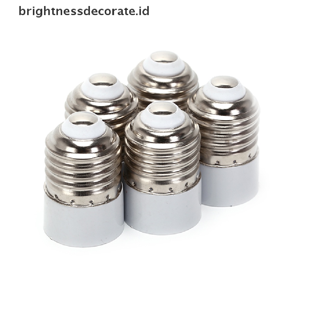 (Birth) 5pcs / Lot Adapter Konverter Socket Holder Lampu Bohlam E27 Ke E14