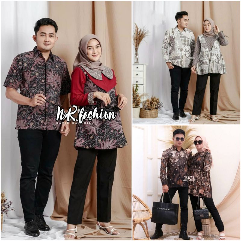 Couple batik kemeja dan blues batik modern size M L XL XXL