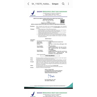 

Butiran atau bijian Kapsul Habbatussauda Oil Murni Ar Rayyan Habasyi Murni Habasyifa Original