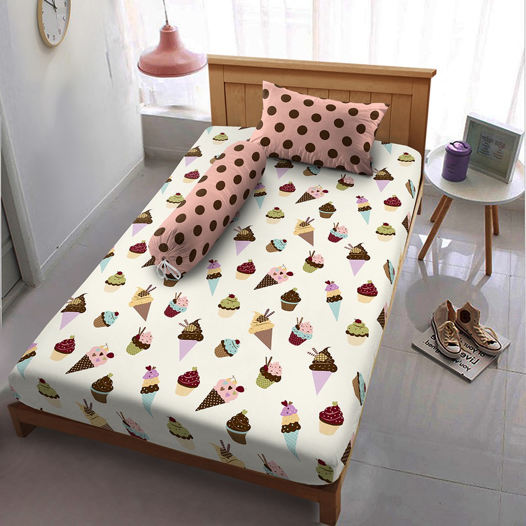 Sprei Kintakun D'luxe SUPER SINGLE New Winter Youth Uk. 100x200 cm - Sweet Cream