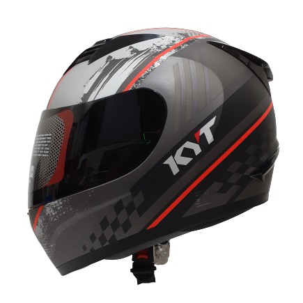KYT R10 SERI 4 BLACK DOFF RED KYT R-10 SMOKE VISOR ORIGINAL KYT