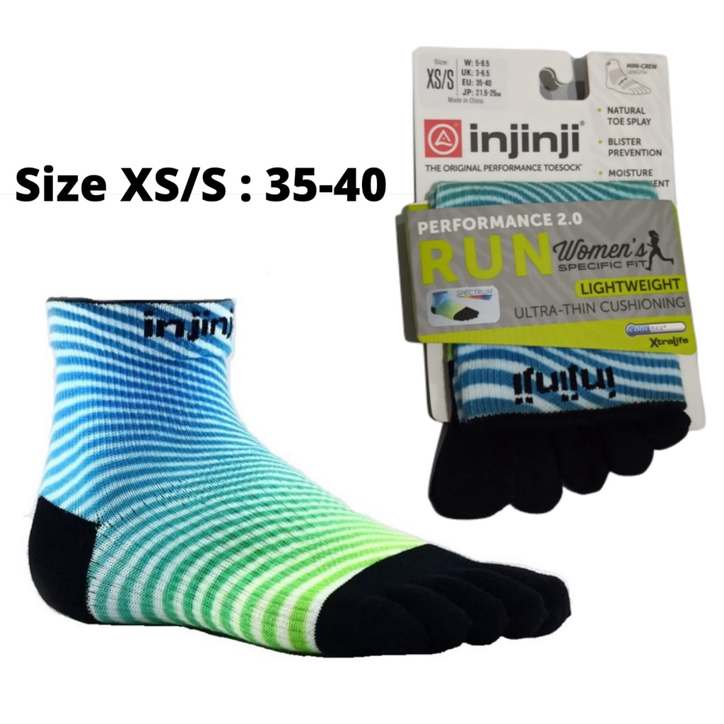 INJINJI PERFORMANCE 2.0 RUN - MINI CREW - SIZE XS/S - kaos kaki - COOL WAVE