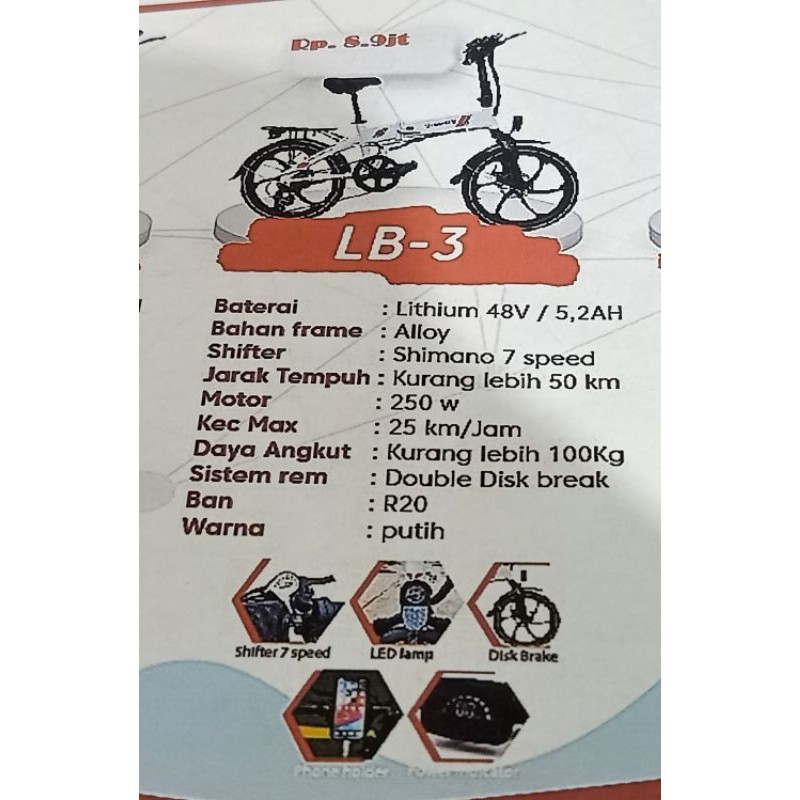 SEPEDA LISTRIK LB3 BY UWINFLY
