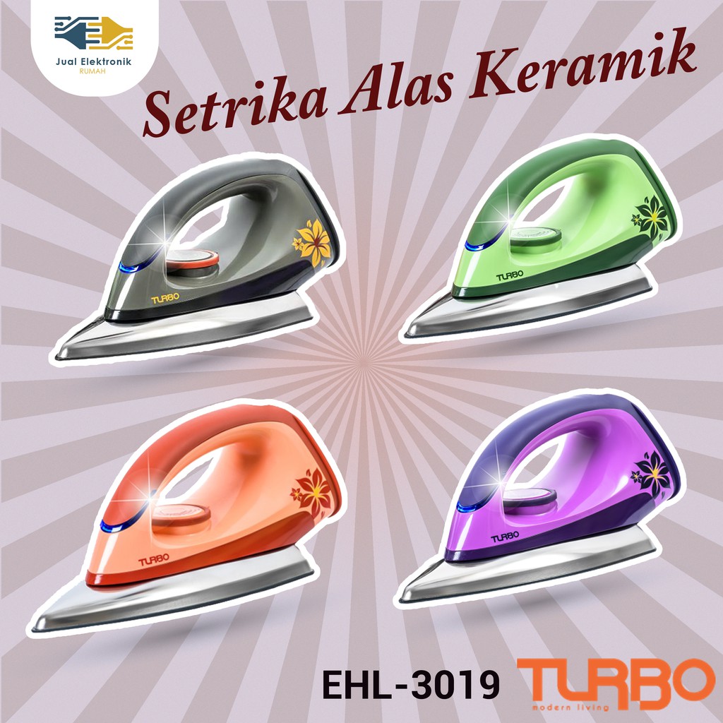 Setrika Turbo Alas Keramik EHL3019 LED Trylon Glide