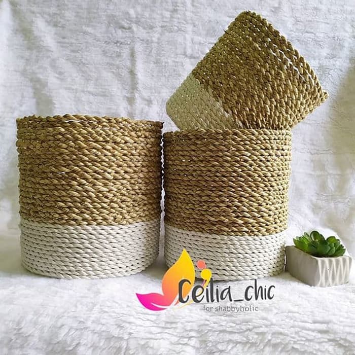 Keranjang Anyaman || Coverpot Anyaman Pandan || Pot Seagrass