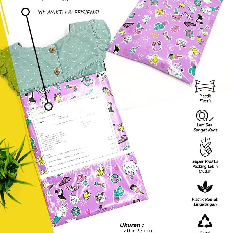 

Amplop Plastik Polymailer Rusfet Candy Ice ukuran 20x27cm