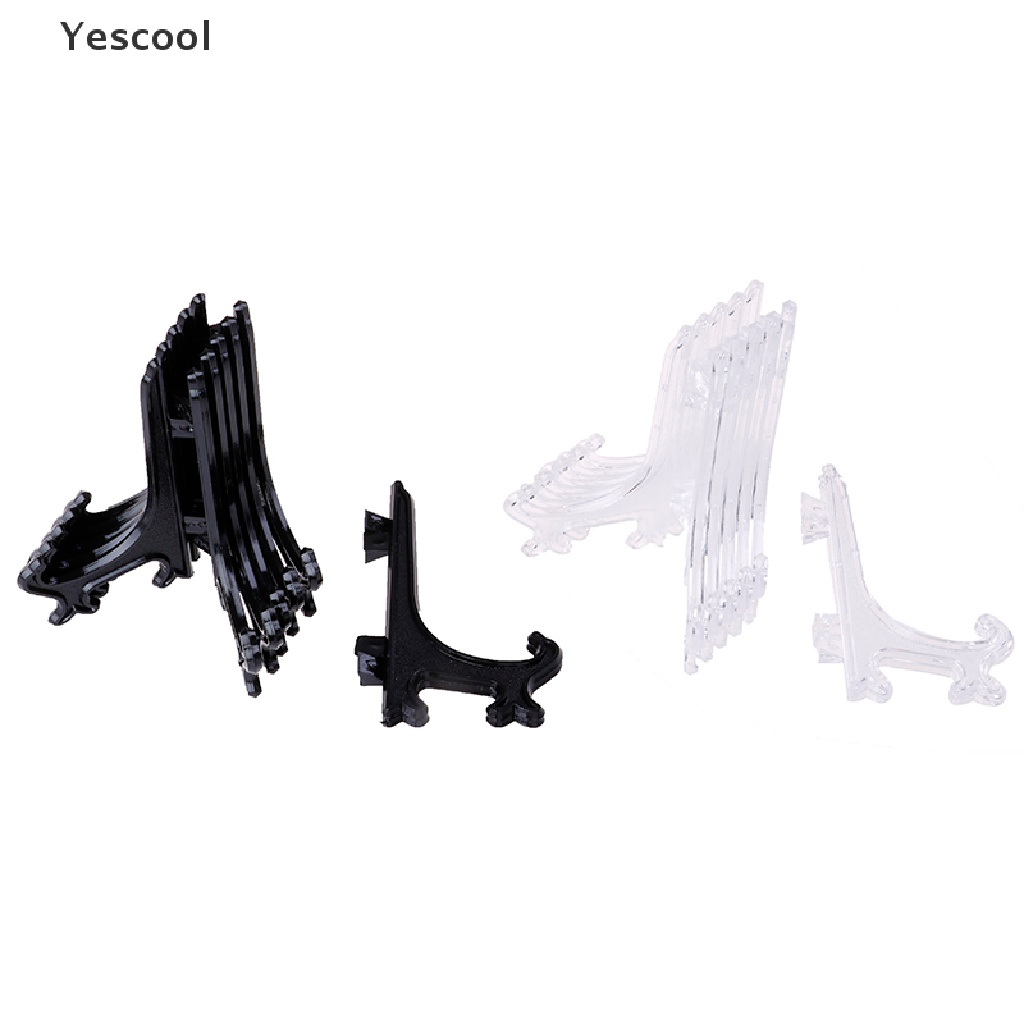 Yescool 12Pcs Stand Display Holder Piringfoto Bahan Plastik Bisa Dilipat