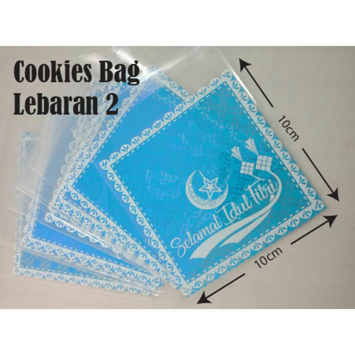 

jual COOKIES BAG / PLASTIK COOKIES MOTIF LEBARAN 10x10 - 2 sni