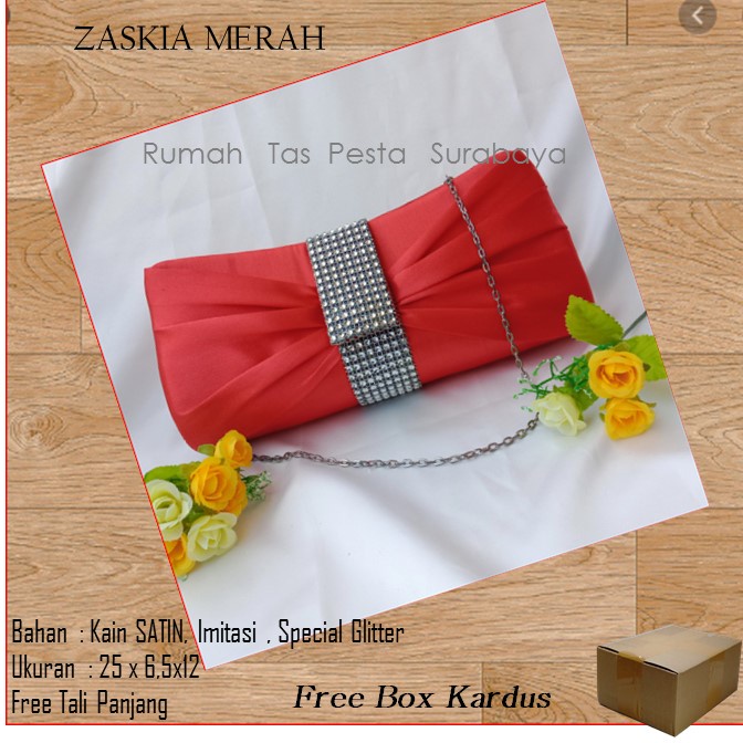 Tas Imut,Tas Kondangan,Tas Gliter,ZASKIA MERAH