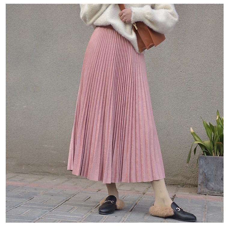 [UKURAN SEMATA KAKI] Rok Suede Import / Maxi Skirt