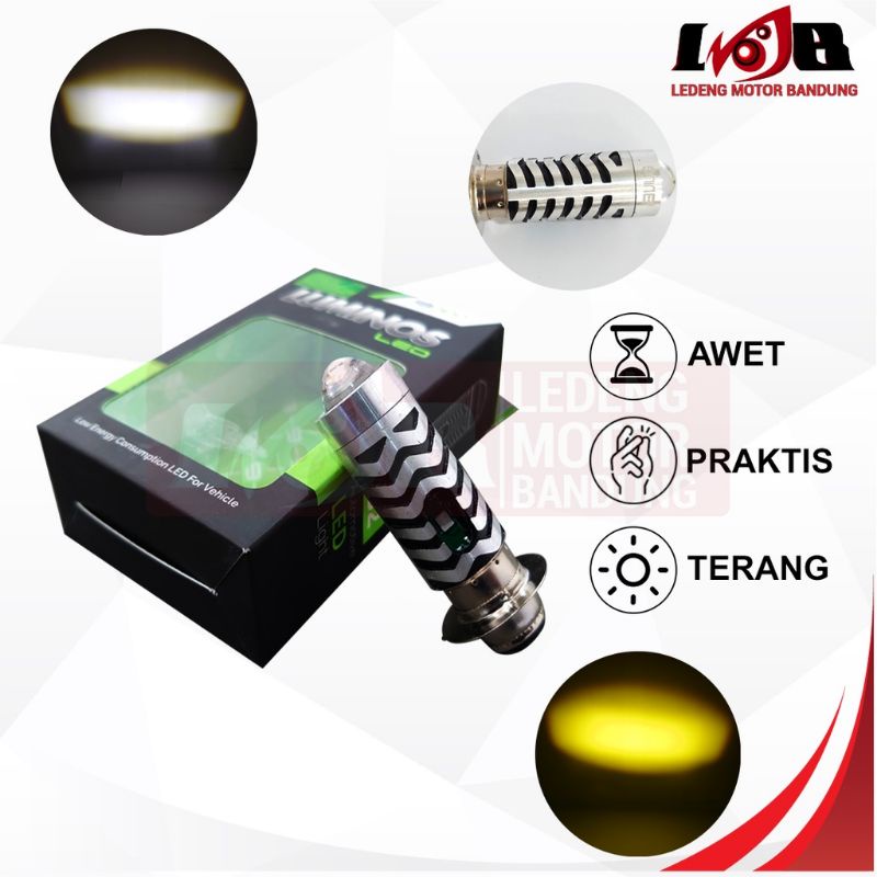 Luminos Headlamp LED LS2 H6 13w 2in1 Lampu Sorot Depan Motor Universal