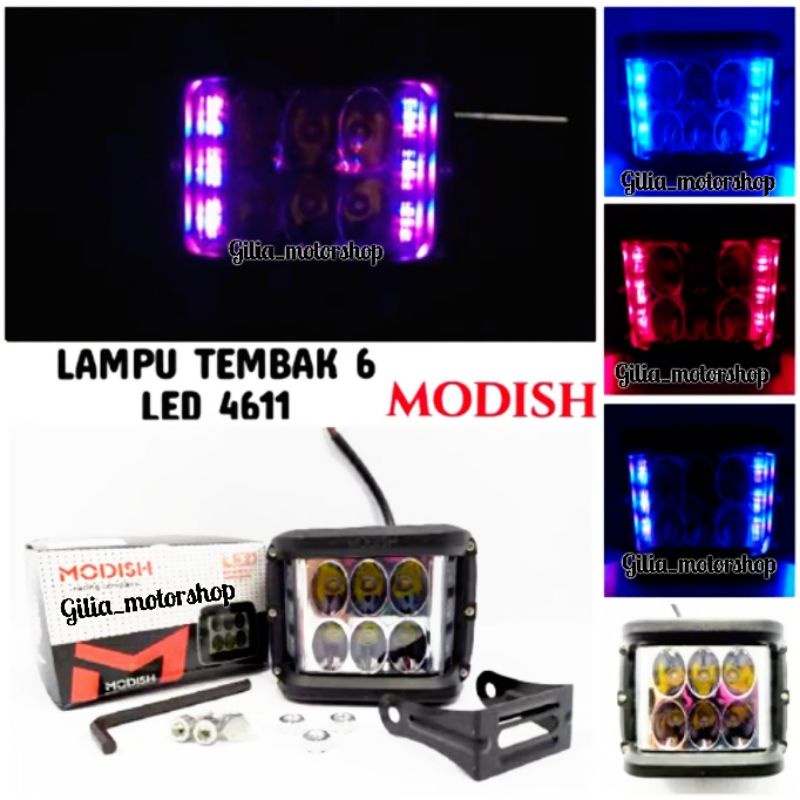 Lampu Tembak Sorot Motor Cree Cwl Led 6 Led 4 Mode Besar motor / mobil Modish